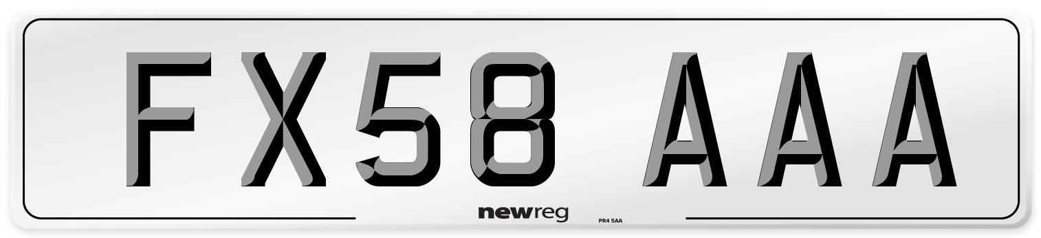 FX58 AAA Number Plate from New Reg